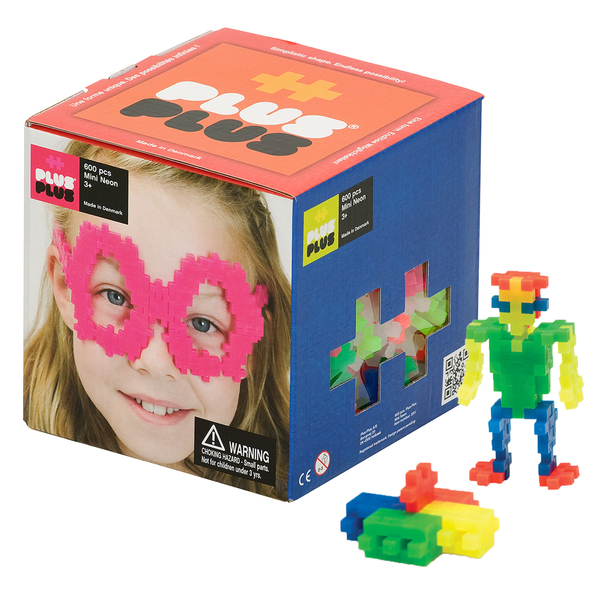 Plus-Plus Open Play Set, Neon, 600 pieces 03311